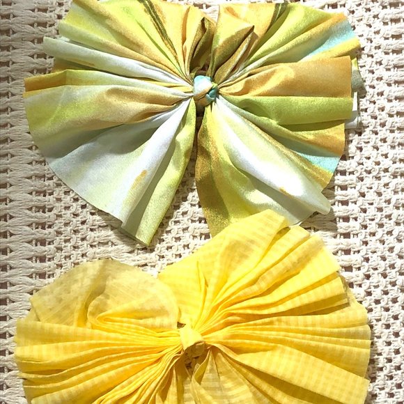FREE Shipping! Striped Fan Bow Barrette Set Size:  5"L, 3"W - Picture 14 of 16